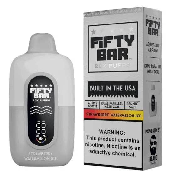 Pod descartable Fifty Bar 20000 puffs Strawberry Watermelon Ice (origen USA)