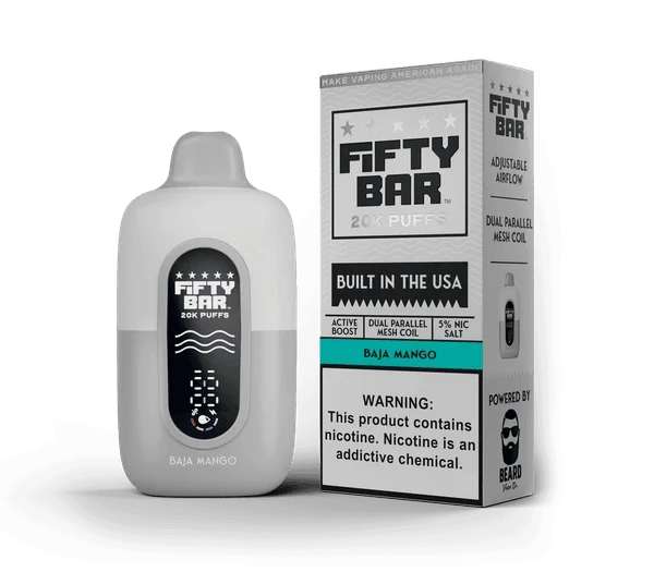 Pod descartable Fifty Bar Baja Mango 20000 puffs (origen USA)