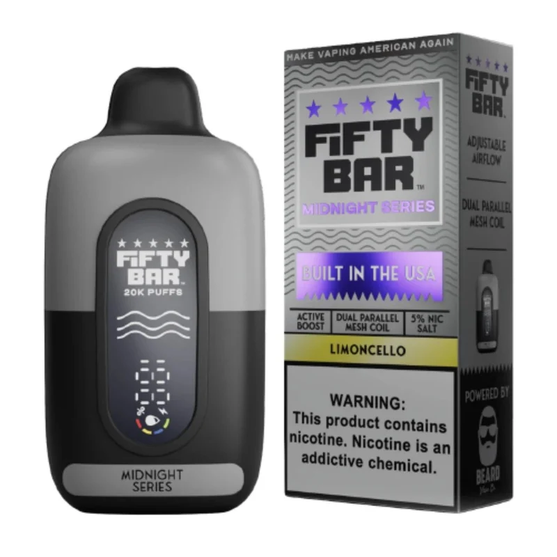 Pod descartable Fifty Bar Midnight Series 20000 puffs Lemoncello (origen USA)