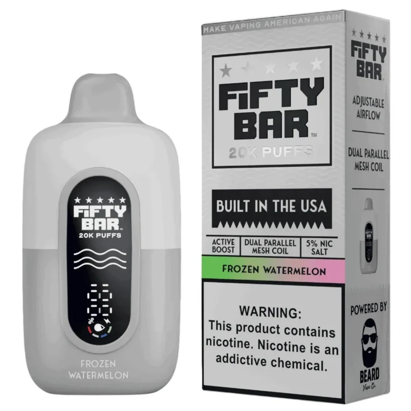 Pod descartable Fifty Bar White Series 20000 puffs Frozen Watermelon (origen USA)