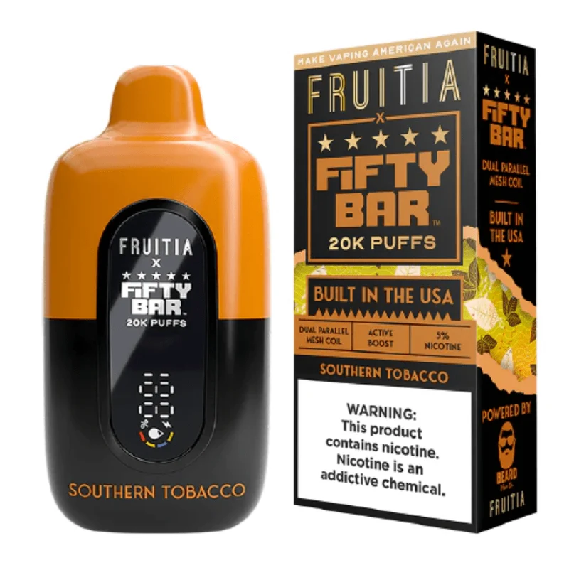 Pod descartable Fifty Bar Southern Tobacco 20000 puffs (origen USA)