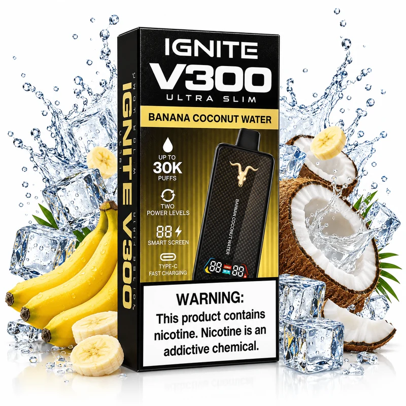 Pod descartable Ignite V300 Ultra Slim Banana Coconut Water 30K