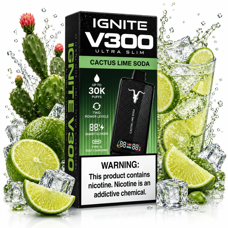 Pod descartable Ignite V300 Ultra Slim Cactus Lime Soda 30K