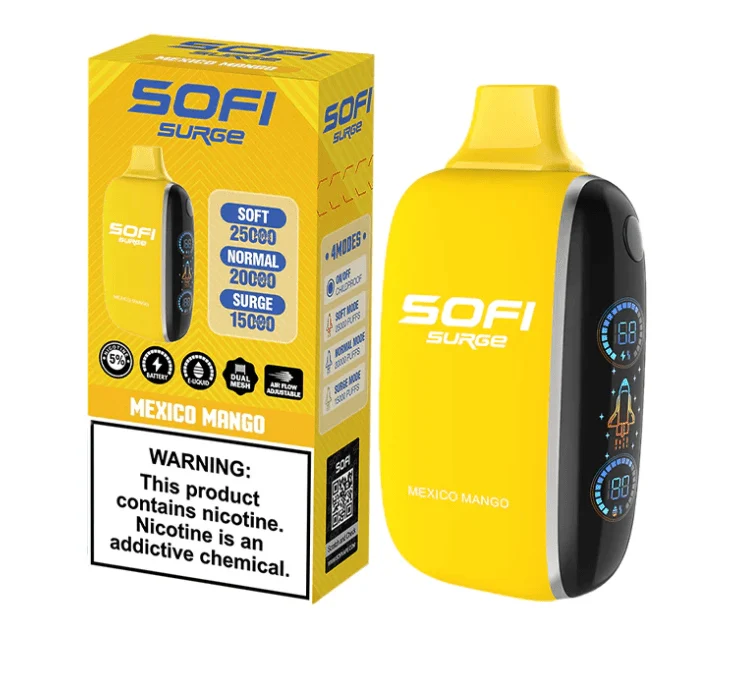 Pod descartable Sofi Surge Cero Nicotina Mexico Mango 25000 puffs