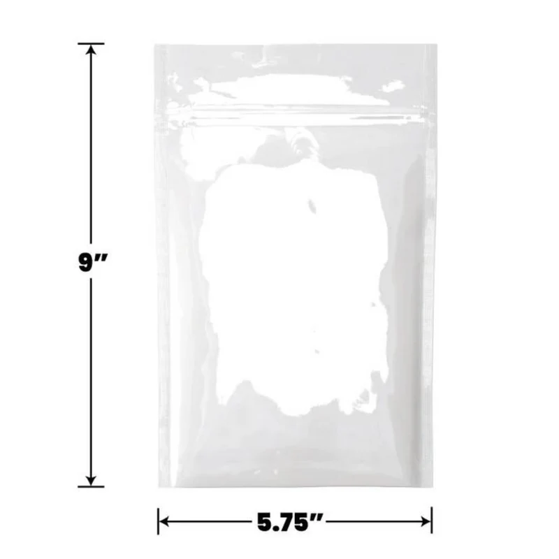 Bolsas Mylar Blancas 1 oz (28 gramos) - Blanco/Transparente
