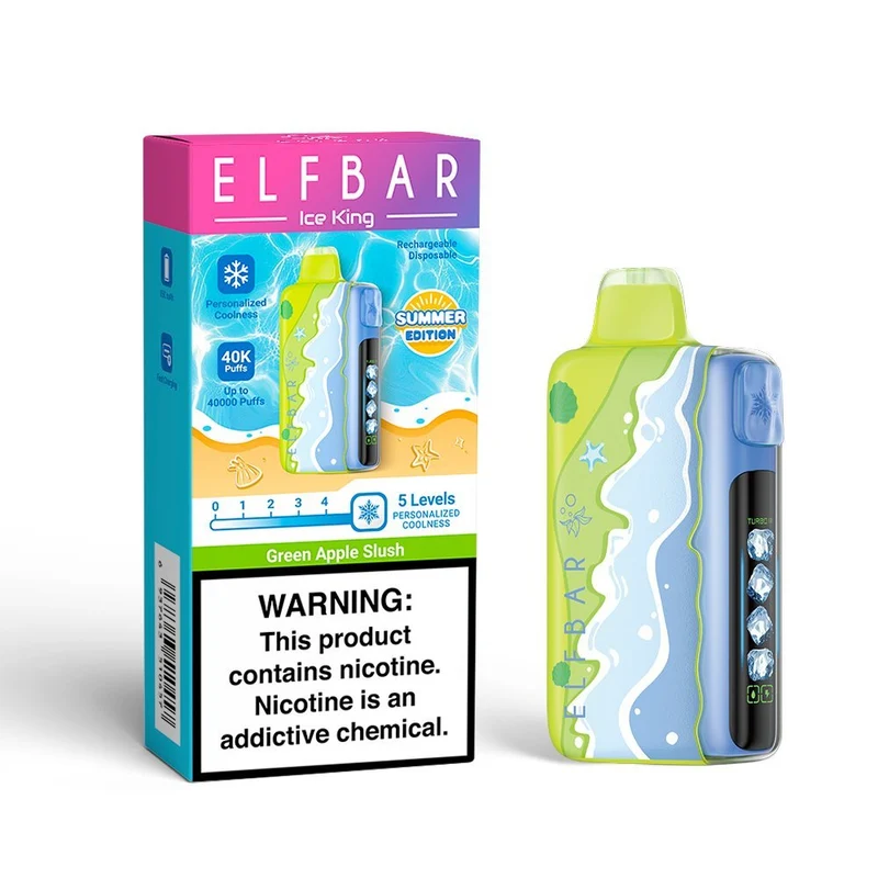 Pod descartable ElfBar Ice King 40000 Puffs Summer Edition Green Apple Slush
