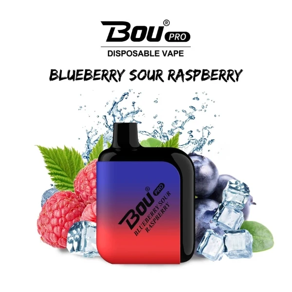 Bou Pro 7000 Puffs Blueberry Sour Raspberry 0% Nic.