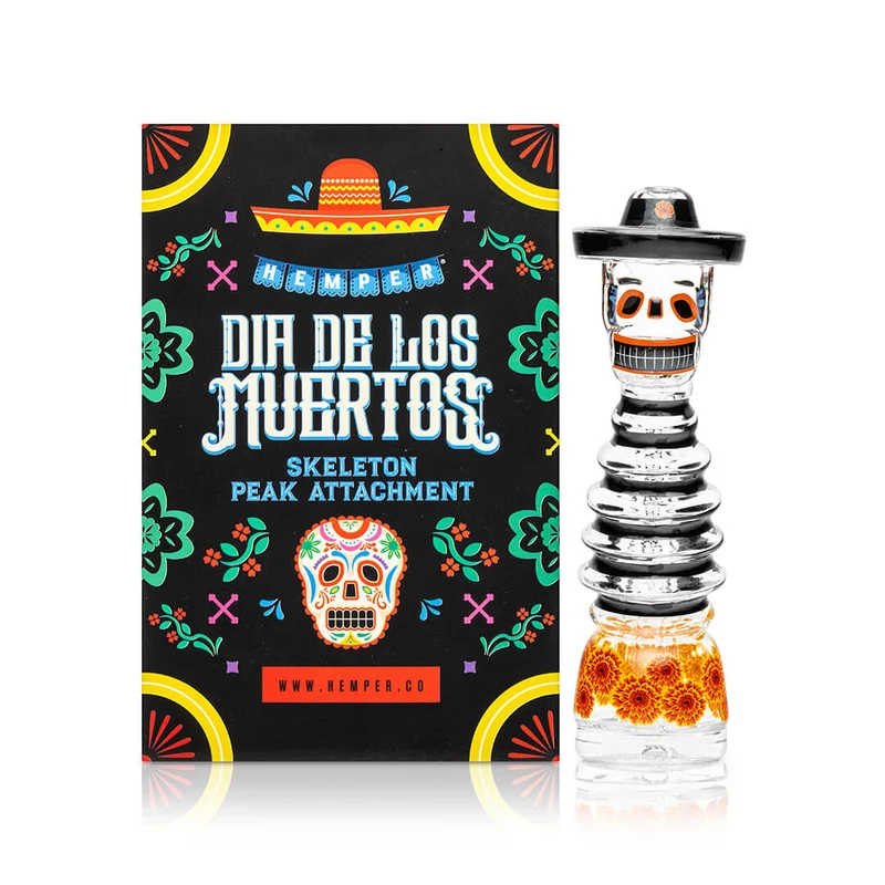 Hemper Día de los Muertos — Vidrio Calavera para Puffco Peak