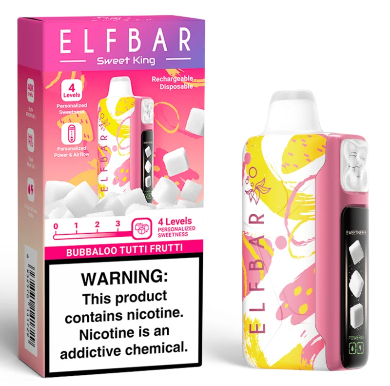 Pod descartable ElfBar Sweet King 40000 Puffs Bubbaloo Tutti Fruiti