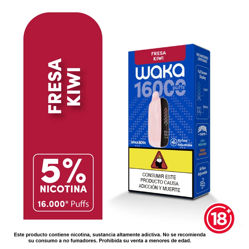 WAKA Nova 16.000 Puffs — Vape Desechable Recargable con 5% Nicotina