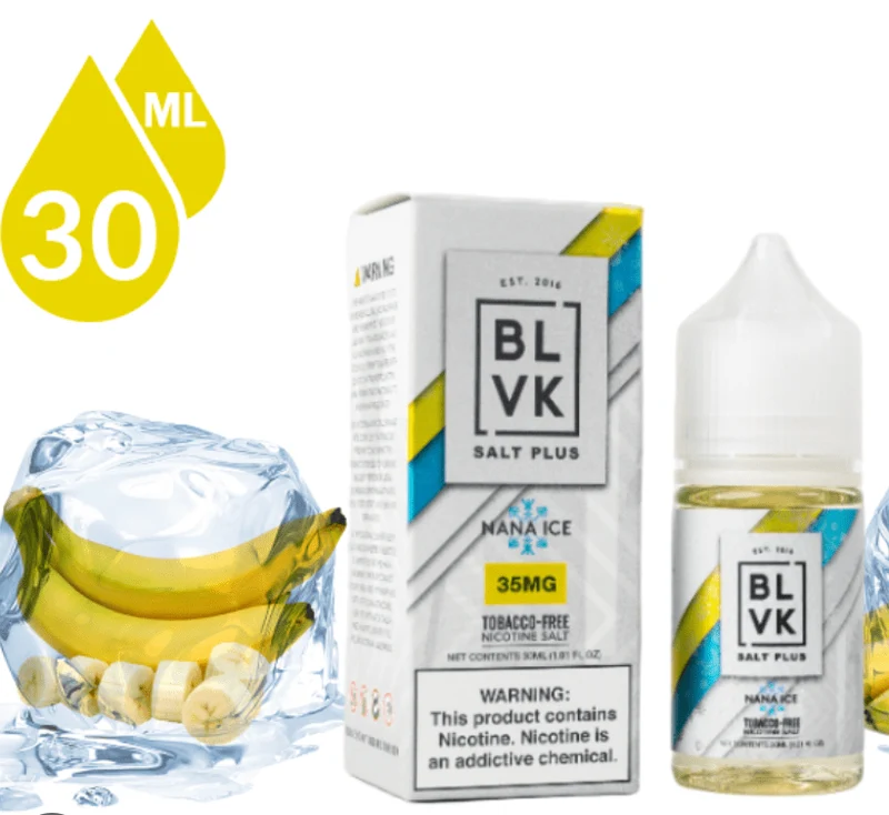 Líquido BLVK Salt Nic Plus Banana Ice 30ml