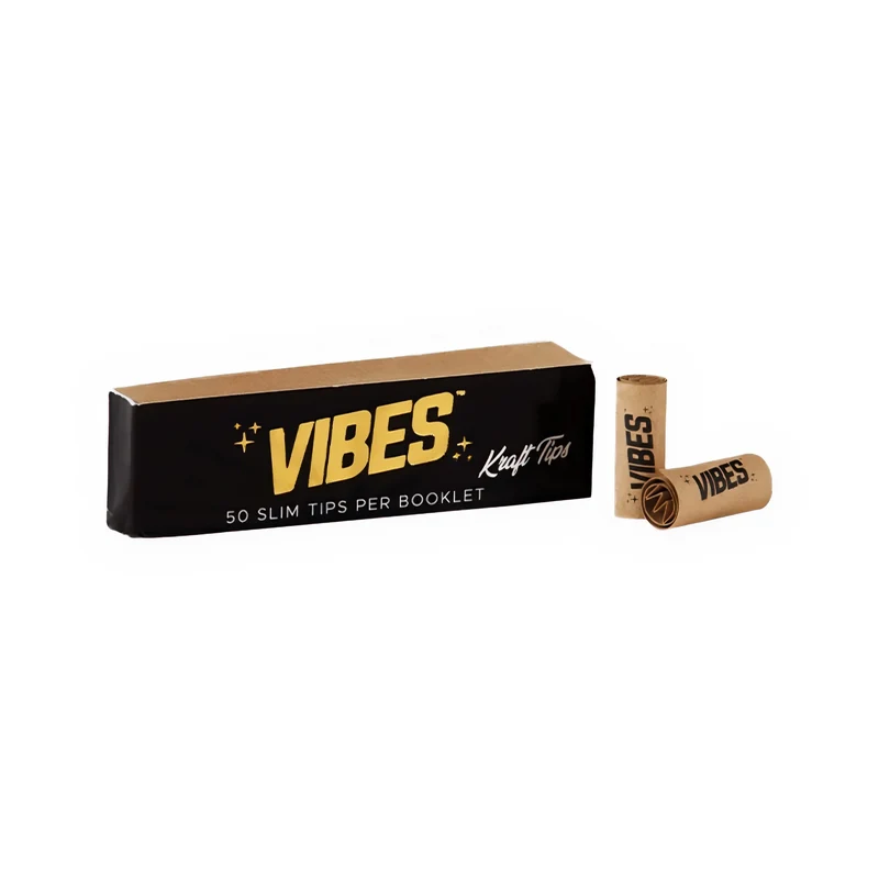 Filtros para enrolar VIBES Kraft Tips — 50 filtros, papel kraft sin blanquear