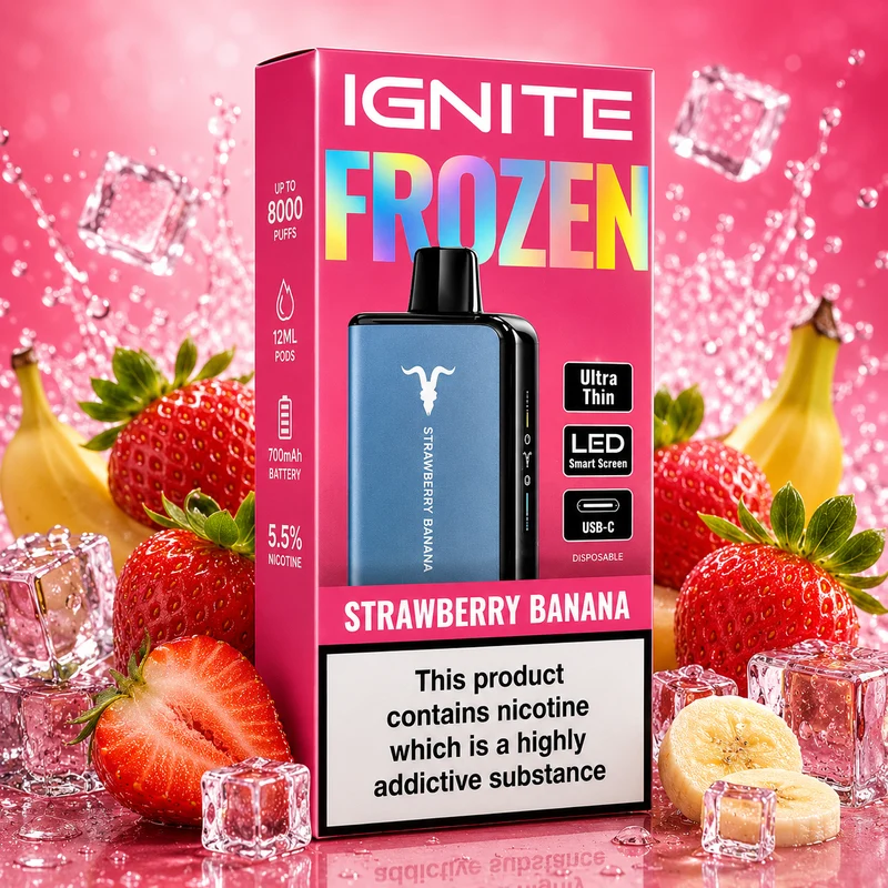 Pod Descartable Ignite Frozen Ultra Thin Strawberry Banana 20K