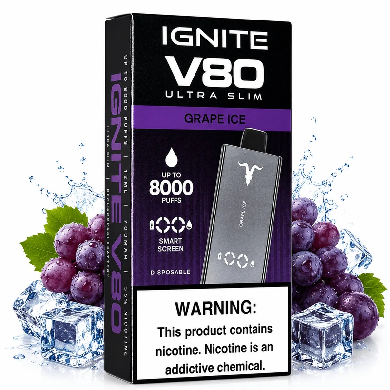 Pod Descartable Ignite V80 Ultra Slim Grape Ice