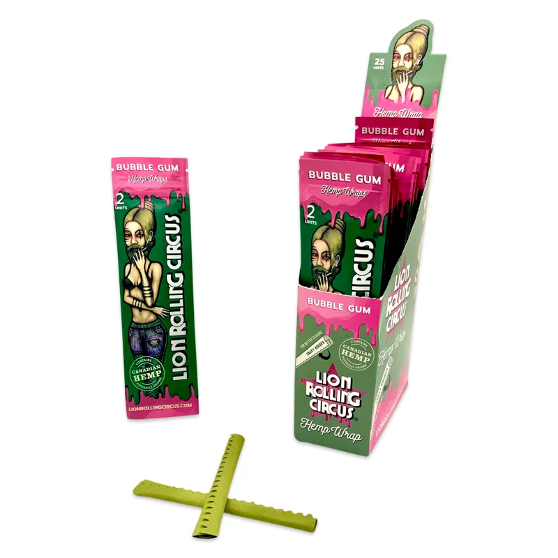 Hemp Wrap Bubble Gum - Lion Rolling Circus