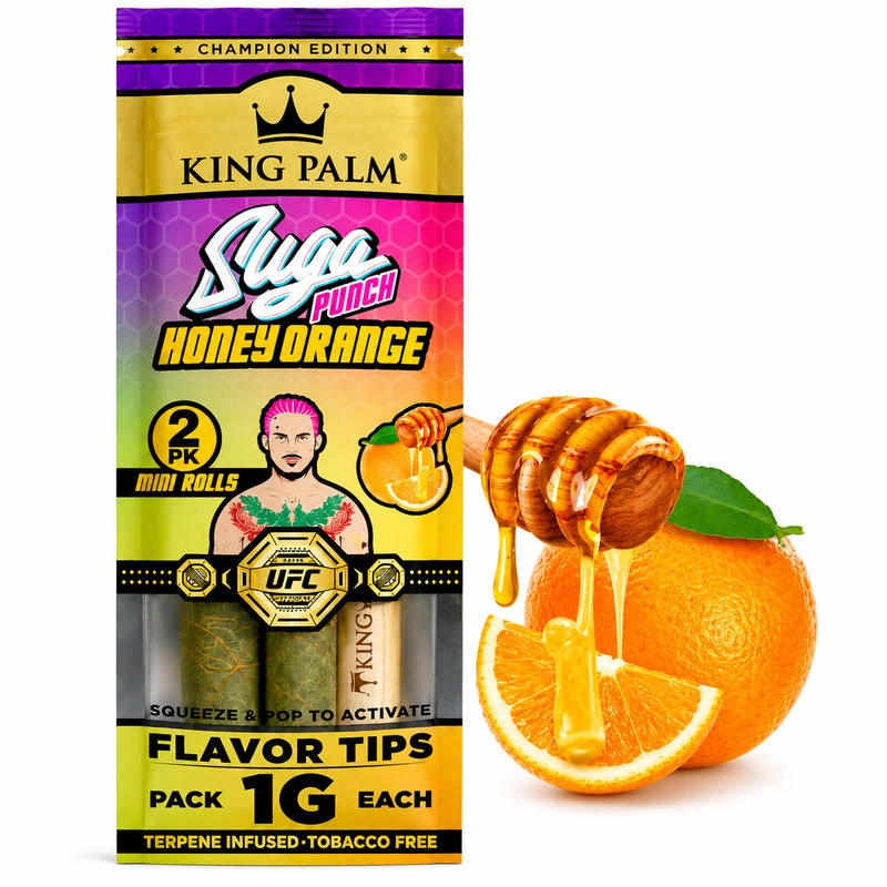 King Palm Suga Punch — Mini Rolls Sabor Miel y Naranja