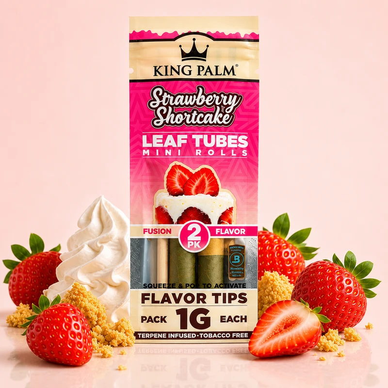King Palm Strawberry Shortcake — Mini Rolls de Hoja de Palma