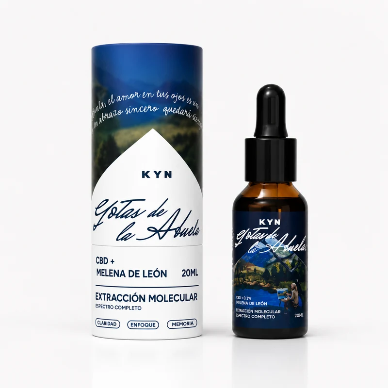 Gotas de la Abuela KYN — CBD Espectro Completo con Melena de León
