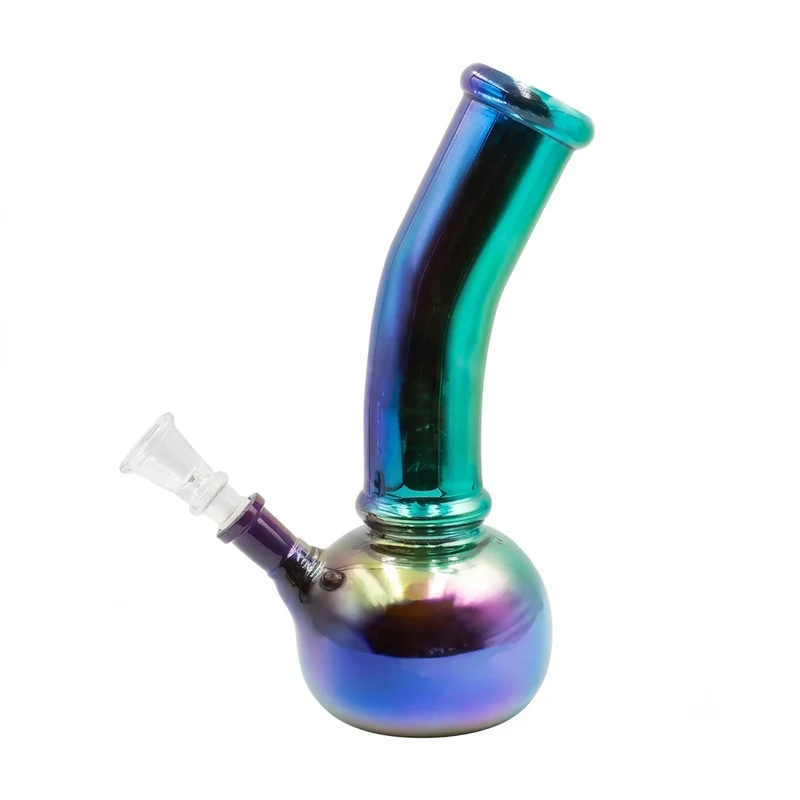 Bong Tornasol Metalizado de Vidrio — Base Burbuja 22.5 cm