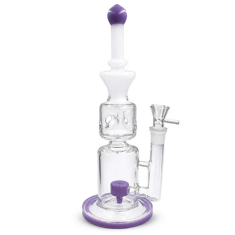 Bong de Vidrio con Percolador y Difusor 32 cm — Pipa de Agua de Diseño