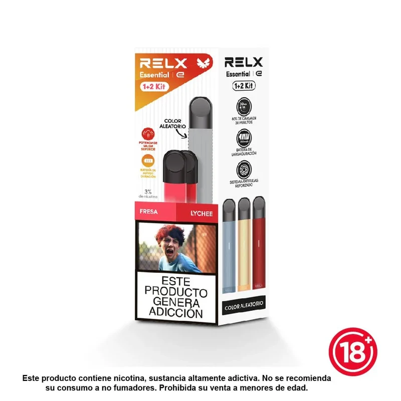 RELX Essential 1+2 Kit · Sistema Recargable