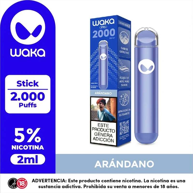 WAKA Stick 2K Vape Desechable 2000 Puffs 5% Nicotina
