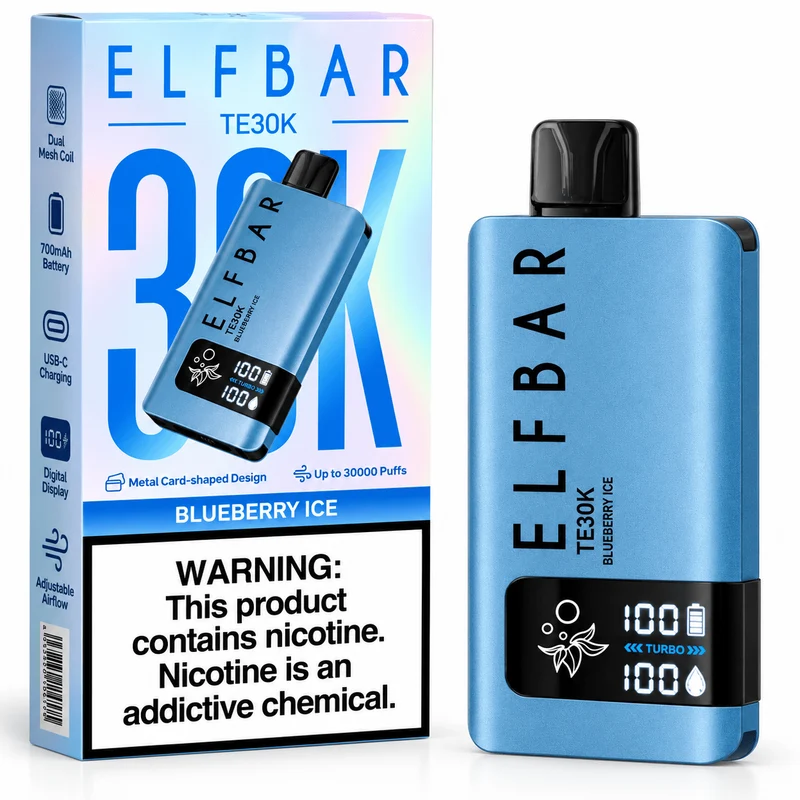 Pod descartable ElfBar TE30000 puffs Blueberry Ice