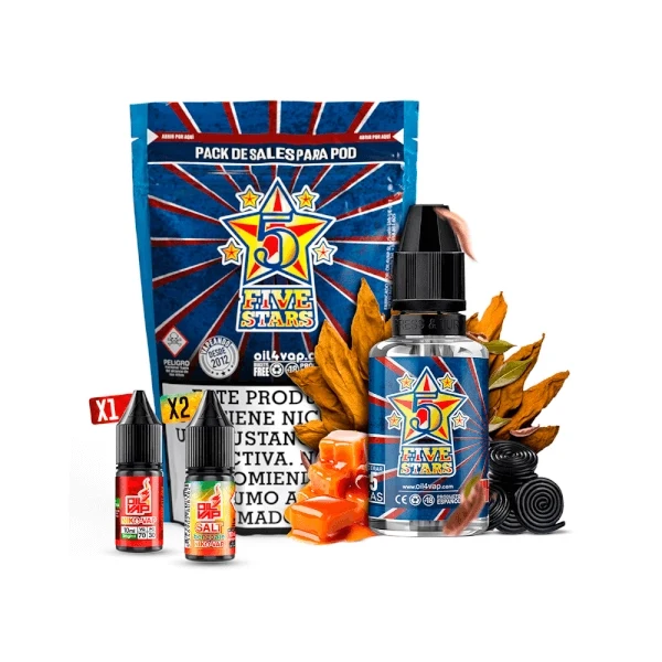 Pack de sales Oil4vap 5 Stars 30ml Tabaco Rubio