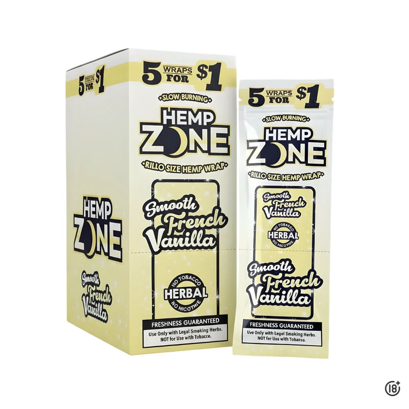 🤍 Blunt Hemp Zone Smooth French Vanilla X5 – Sabor a vainilla francesa suave y natural