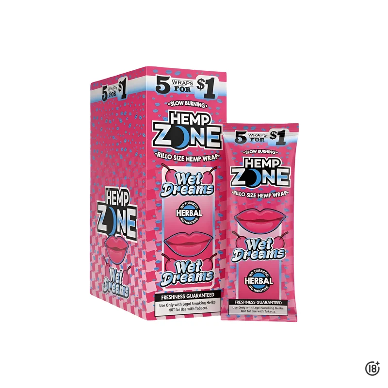 🍒 Blunt Hemp Zone Wet Dreams X5 (Cherry) – Sabor intenso y natural a cereza