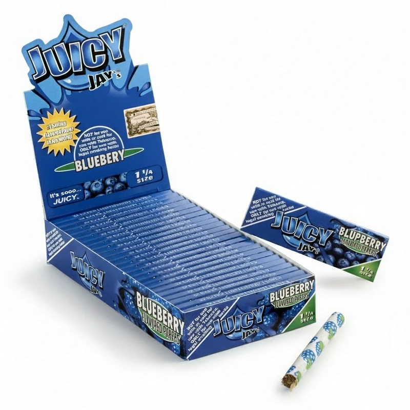 Juicy Jay's Blueberry 1¼ — Librillo con Estampado de Arándanos