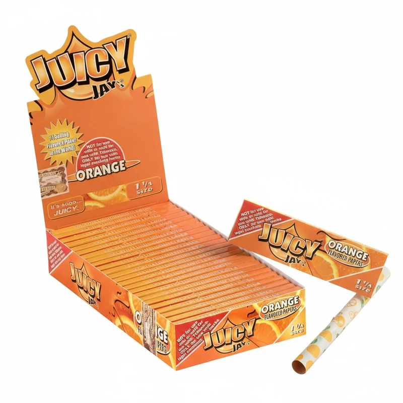 Juicy Jay's Naranja (Orange) 1¼ — Papel con Naranjas Impresas