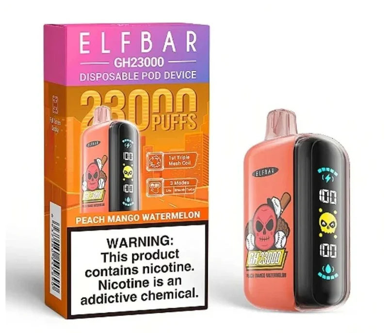 Pod descartable ElfBar Peach Mango Watermelon GH23000 Puffs