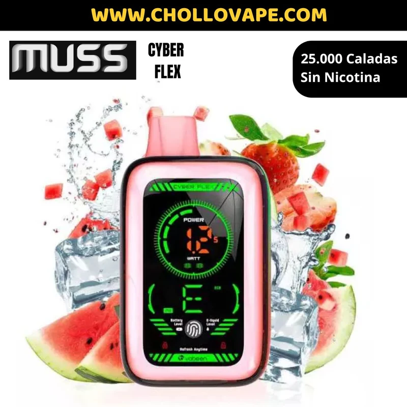 Muss Cyber Flex Pod Desechable 25000 Caladas Strawberry Watermelon (sin nicotina)