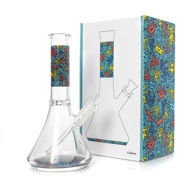 Bong de vidrio azul de Keith Haring