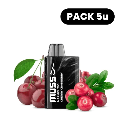 Vaper Desechable Muss Marmol 700 Cherry Cranberry (Pack 5)