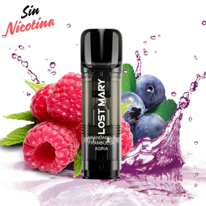 Lost Mary Tappo Air Cápsula Blueberry Sour Raspberry Sin Nicotina (Pack 2)