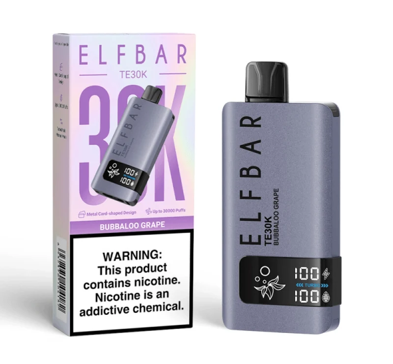 Pod descartable ElfBar TE30000 puffs Bubbaloo Grape