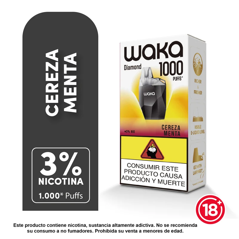 WAKA Mini Diamond 1000 Puffs — Vape Desechable Ultra Compacto