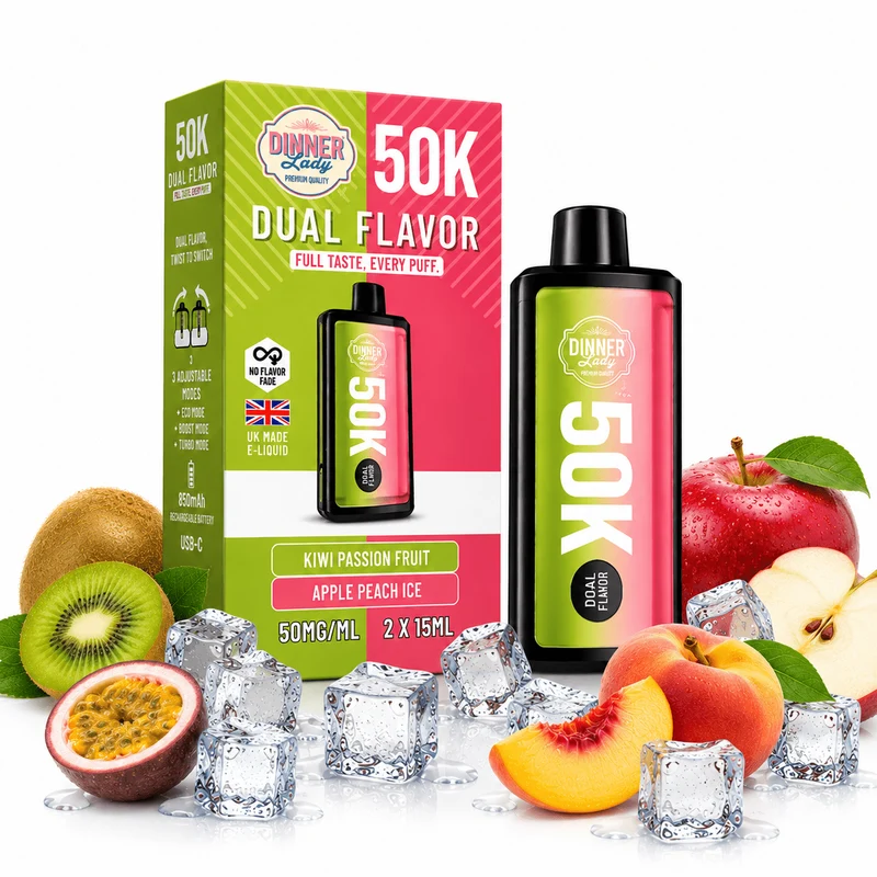 Pod descartable Dinner Lady Kiwi Passion Fruit / Apple Peach Ice 50K Dual Flavor