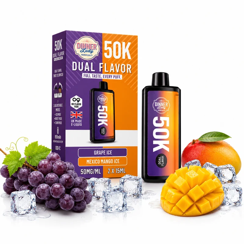 Pod descartable Dinner Lady Grape Ice / Mexico Mango Ice 50K Dual Flavor
