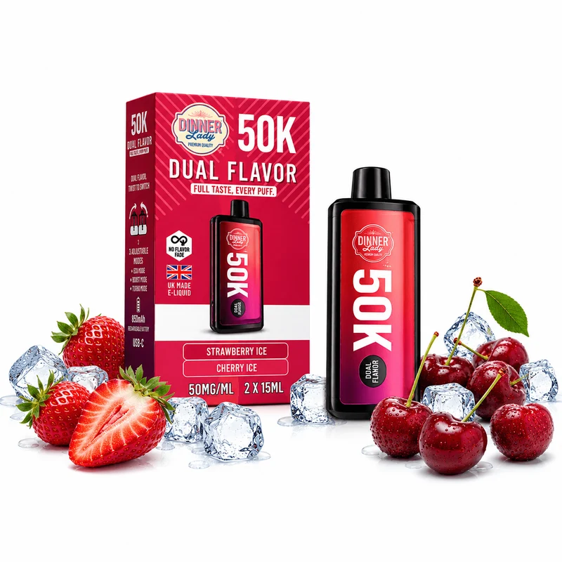 Pod descartable Dinner Lady Strawberry Kiwi / Cherry Ice 50K Dual Flavor