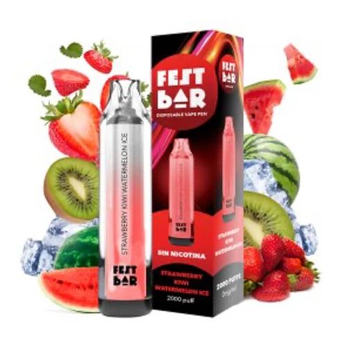 Pod desechable Strawberry Kiwi Watermelon Ice 0mg (Fest Bar)