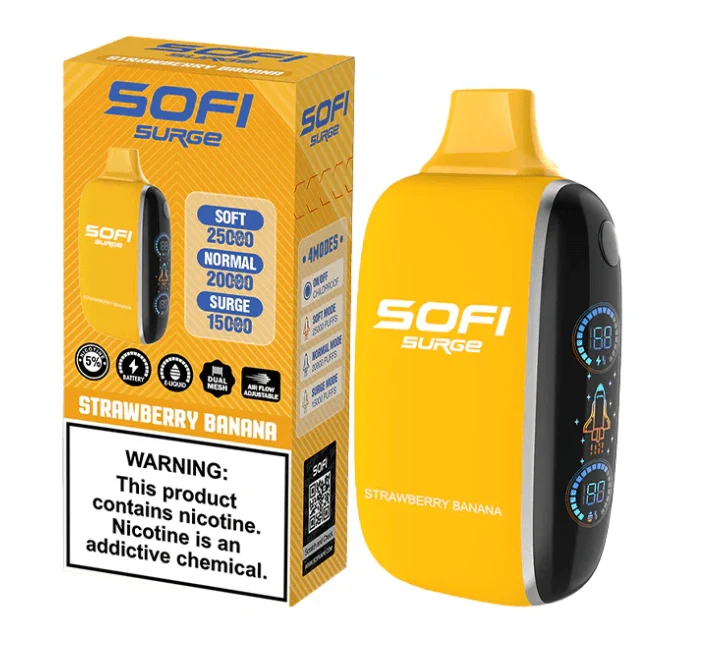 Pod descartable Sofi Surge Cero Nicotina Strawberry Banana 25000 puffs