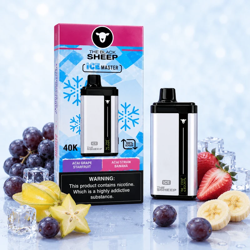 Pod descartable The Black Sheep 40K Dual Ice Master Kiwi Grape Starfruit / Acai Grape Straw Banana