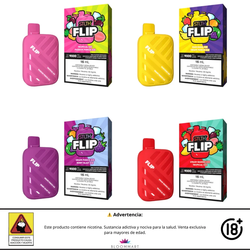 Vaporizador STLTH FLIP 9000 Puffs | Doble Sabor y Alta Potencia