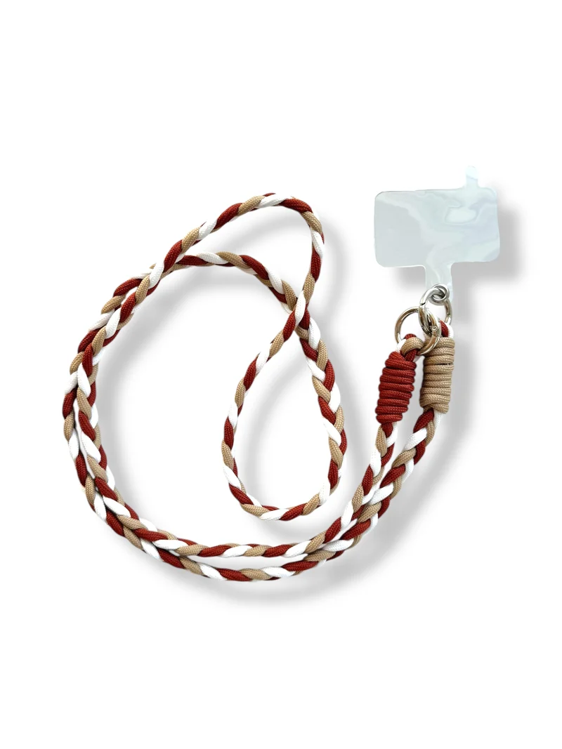 Cordão Universal Trança - Castanho e Branco