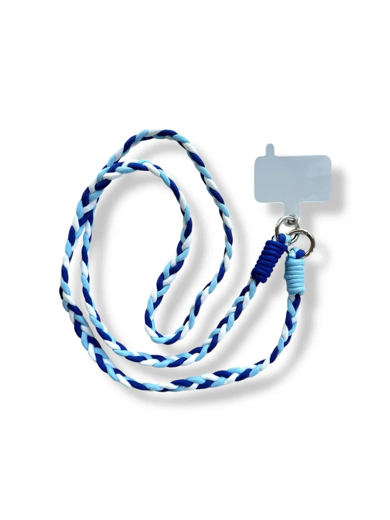 Cordão Universal Trança - Azul e Branco